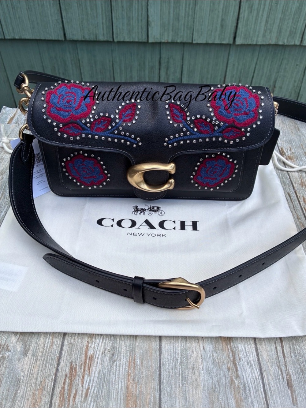 Coach Tabby Shoulder Bag 26 With Embroidered Americana Roses Purse - Picture 6 of 13